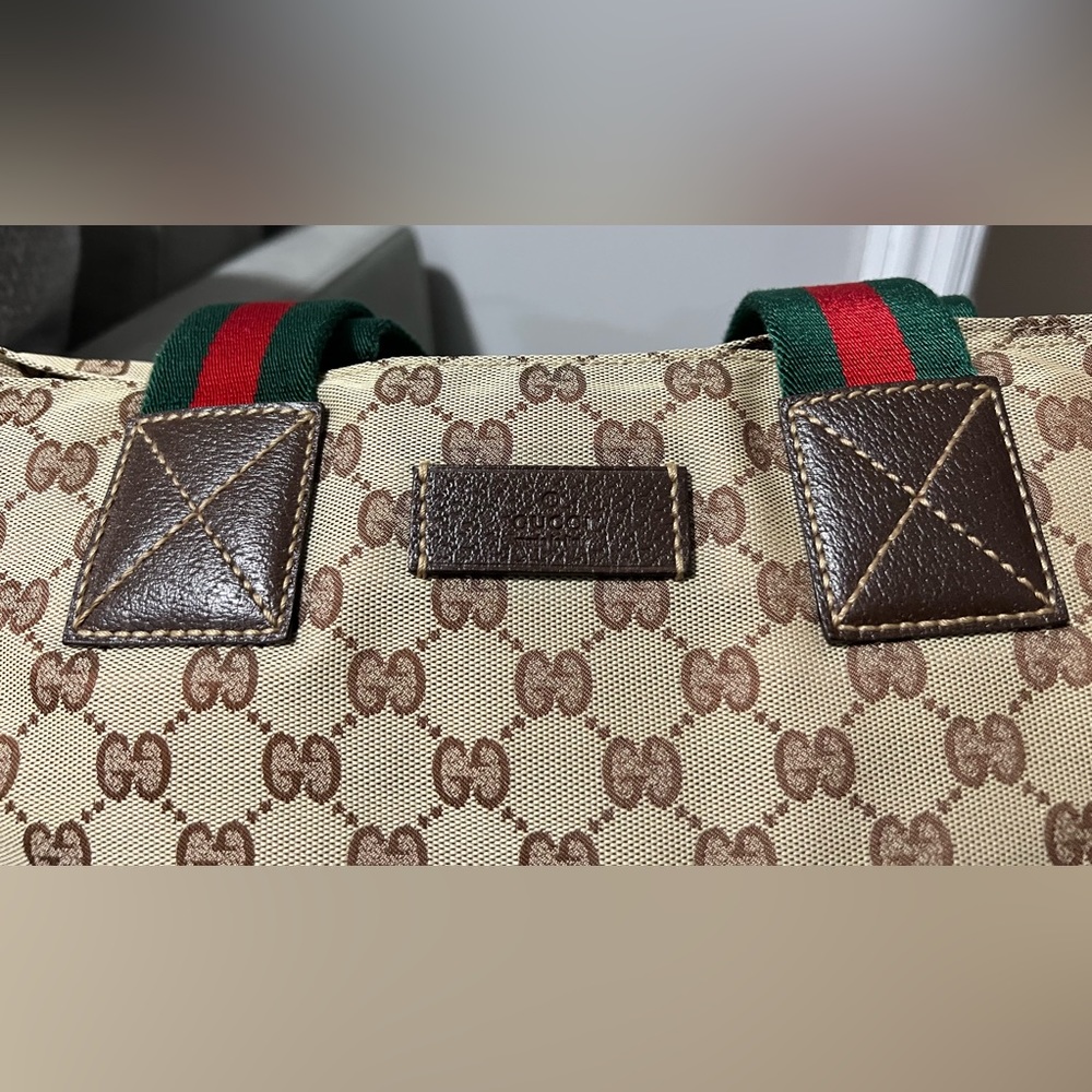 Authentic Gucci Web Zip Tote Gg Canvas - image 3